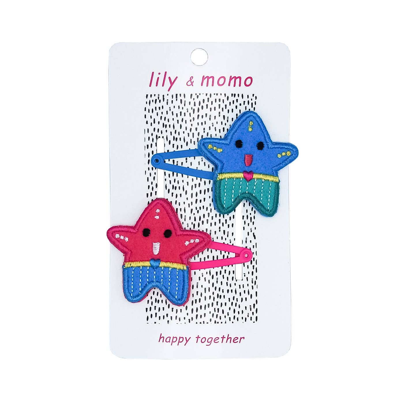 Seaside Starfish Kids Hair Clips- Ocean Blue and Pink