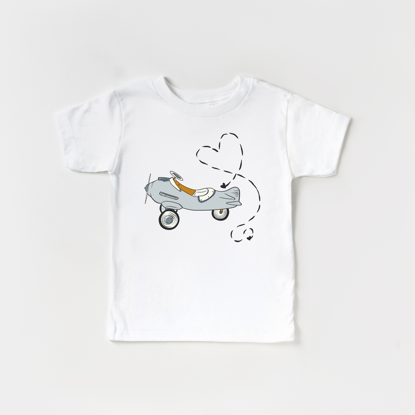 Love is in the Air Airplane Valentines Day Kids Shirt