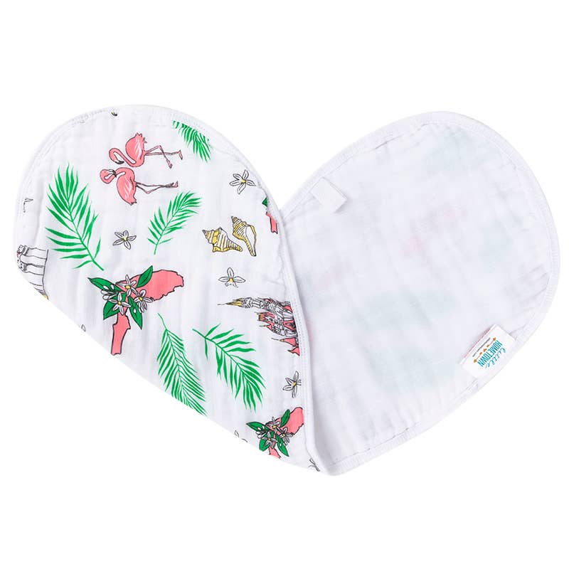 Pink Florida Baby Burp/Bib Combo