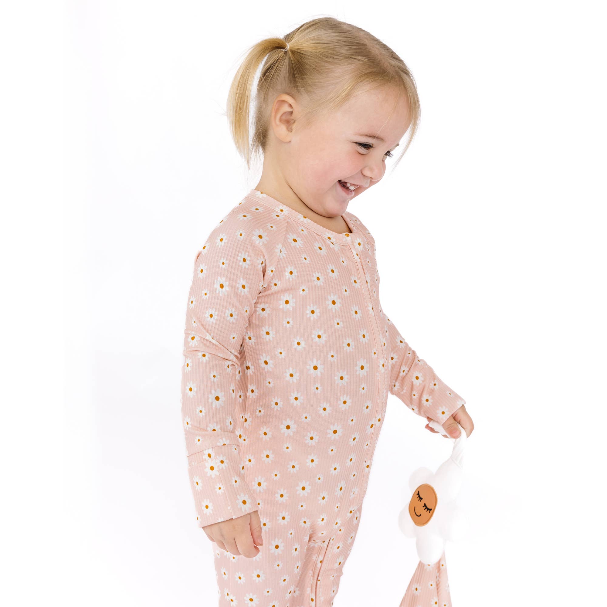Pink Daisy Bamboo Baby Lovey