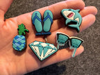 Blue Theme Beach Shoe Charms