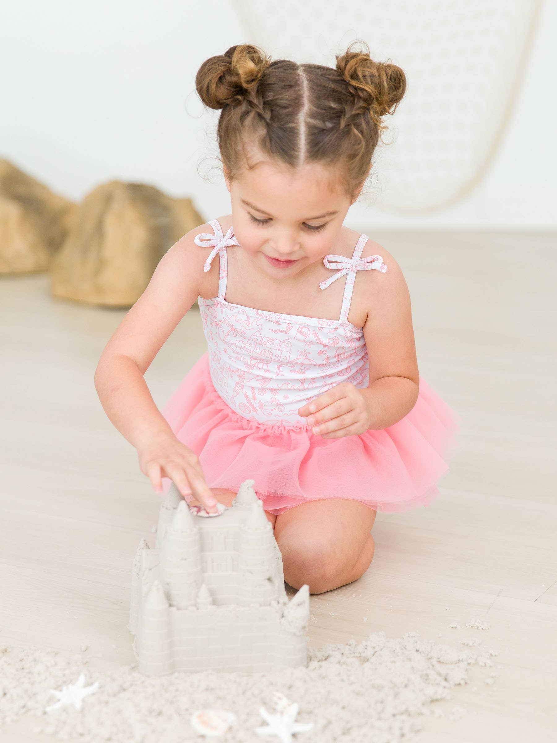 By the Seaside Tulle Skirted Tie Shoulder One Piece