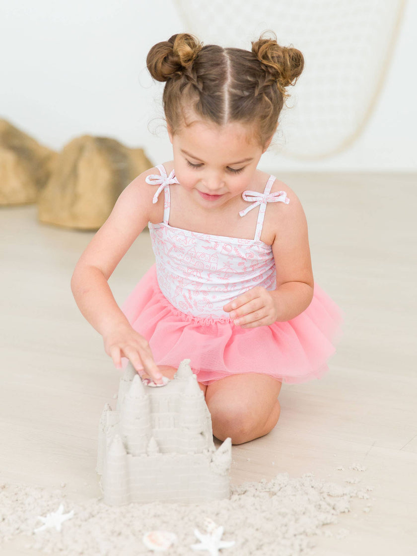 By the Seaside Tulle Skirted Tie Shoulder One Piece