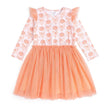 Pumpkin Bow Trellis Long Sleeve Tutu Dress - Kids Clothing
