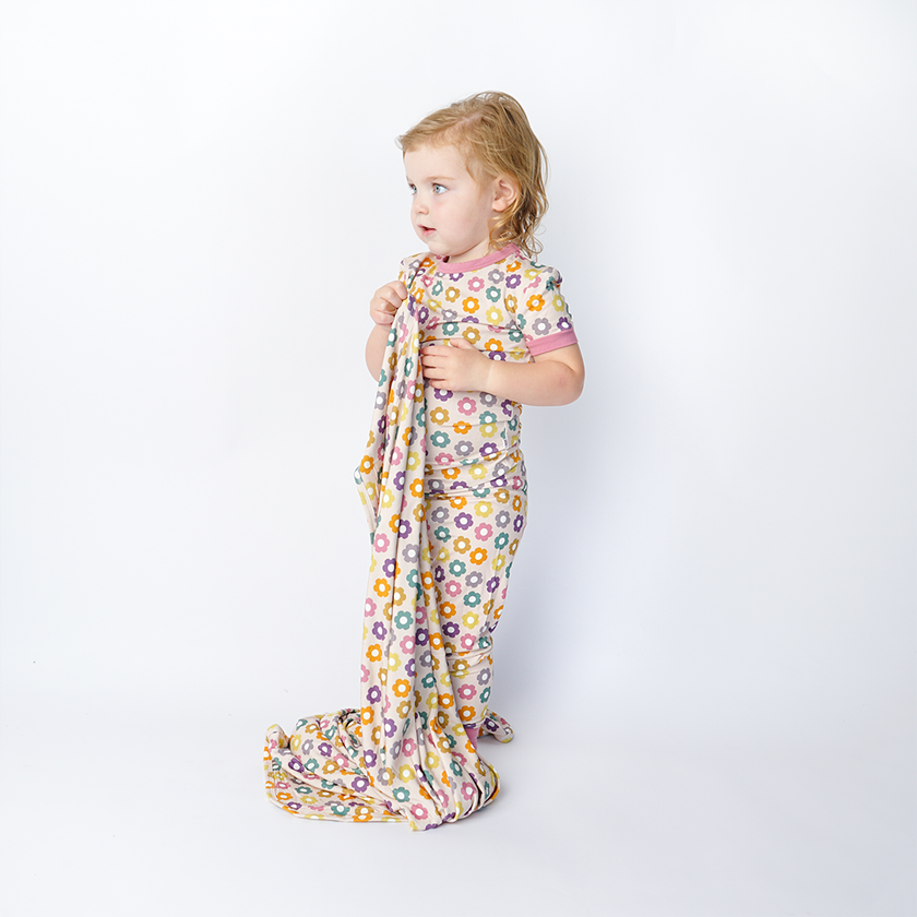 Feeling Groovy Bamboo Short Sleeve Kids Pajama Pant