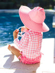 Bubblegum Gingham Long Sleeve One Piece Rash Guard