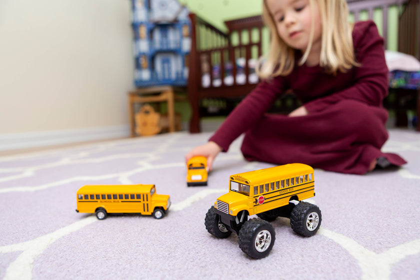 Die-Cast Monster School Bus, Pull Back Action