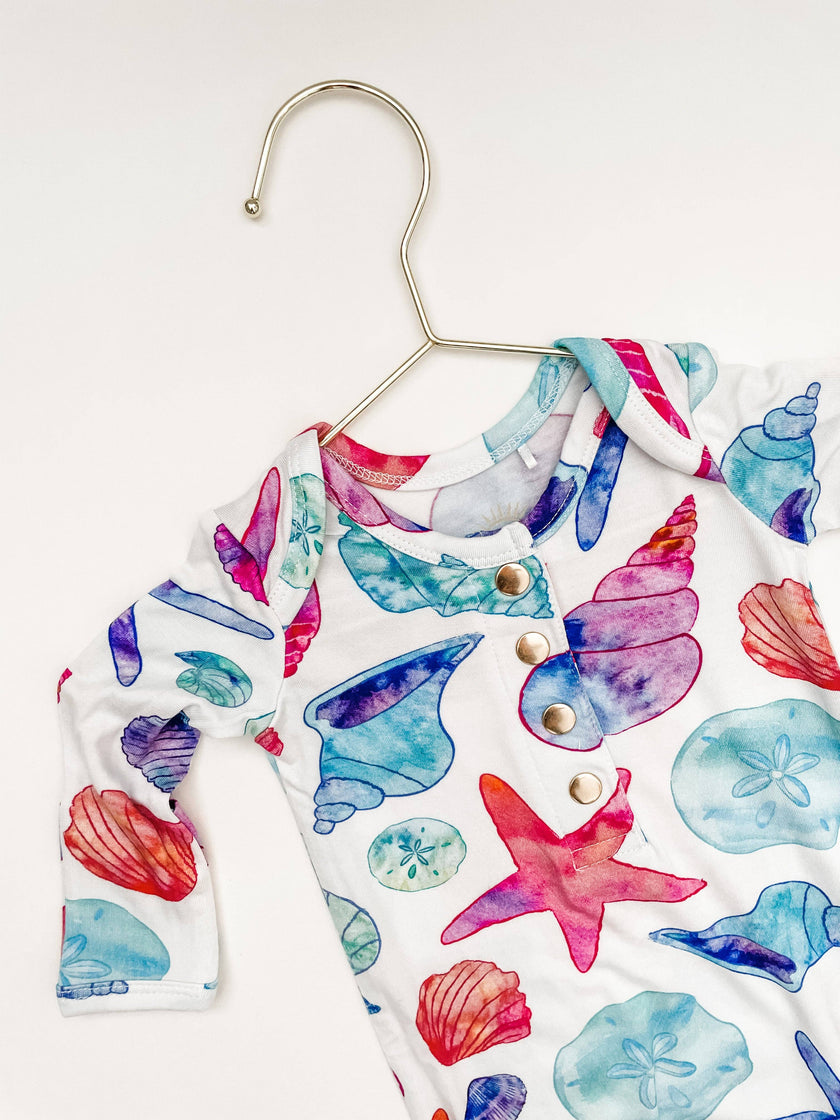Seashell Newborn Bamboo Knotted Gown