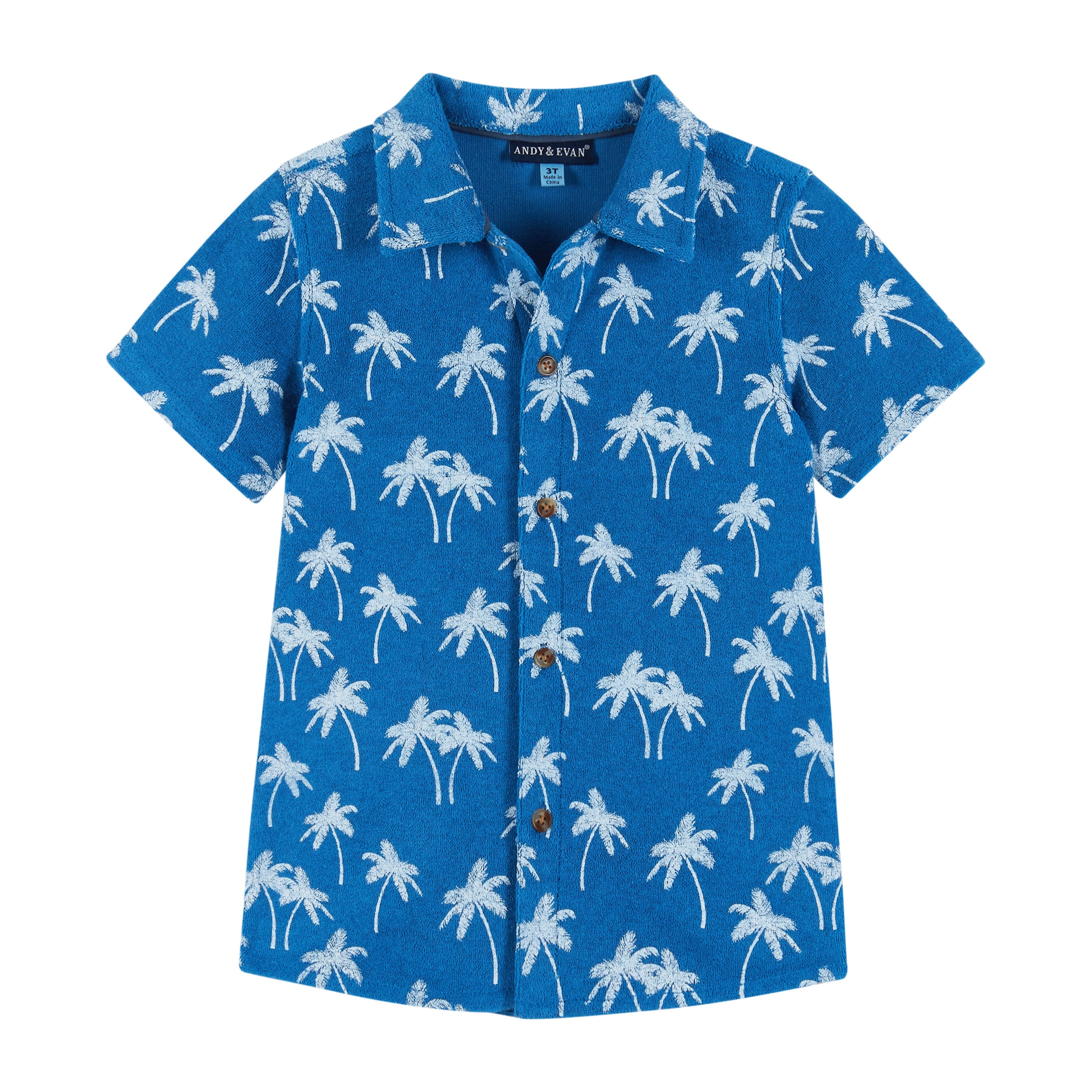 Boys Toddler Matching Blue Palm Terry Set