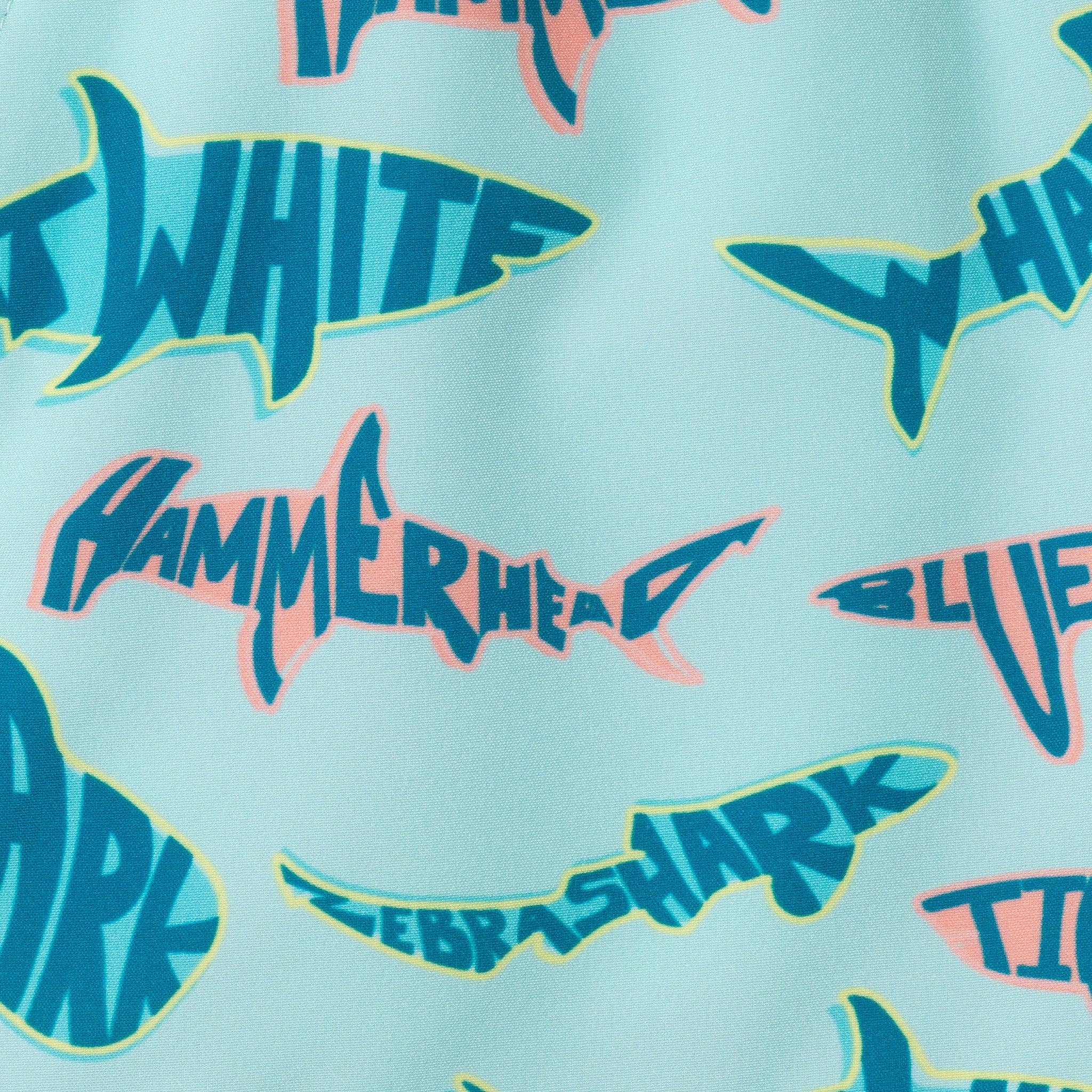 Boys Long Sleeve Rashguard Set | Aqua & Lime Shark