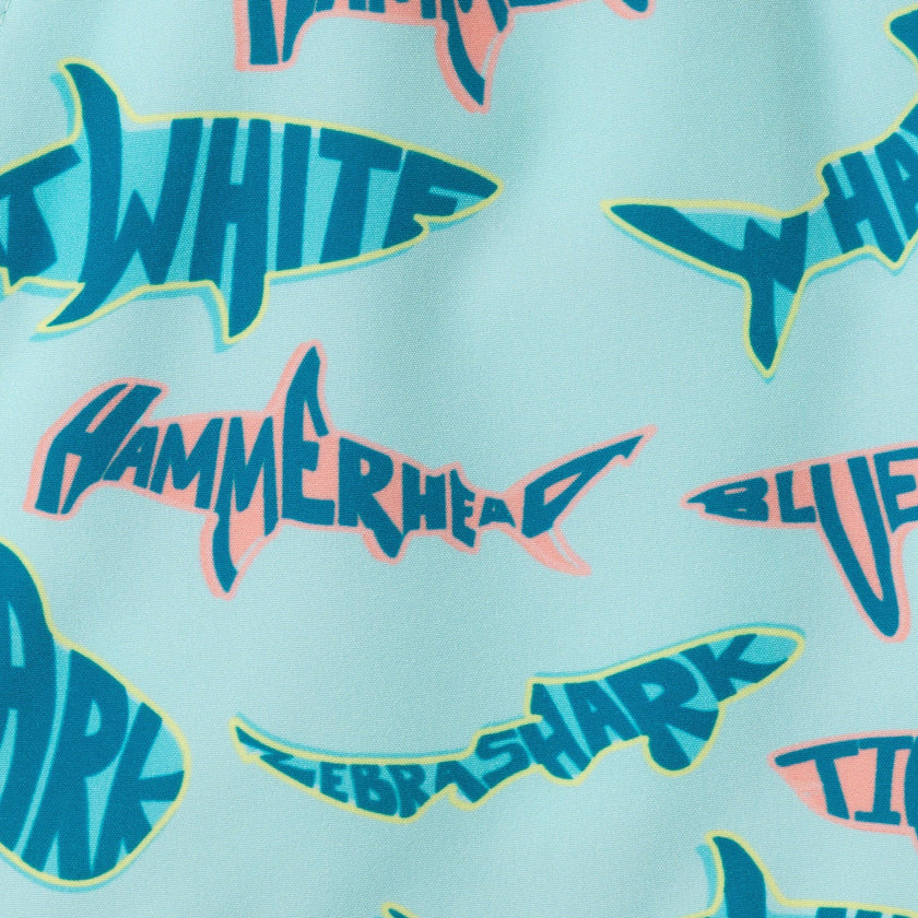 Boys Long Sleeve Rashguard Set | Aqua & Lime Shark