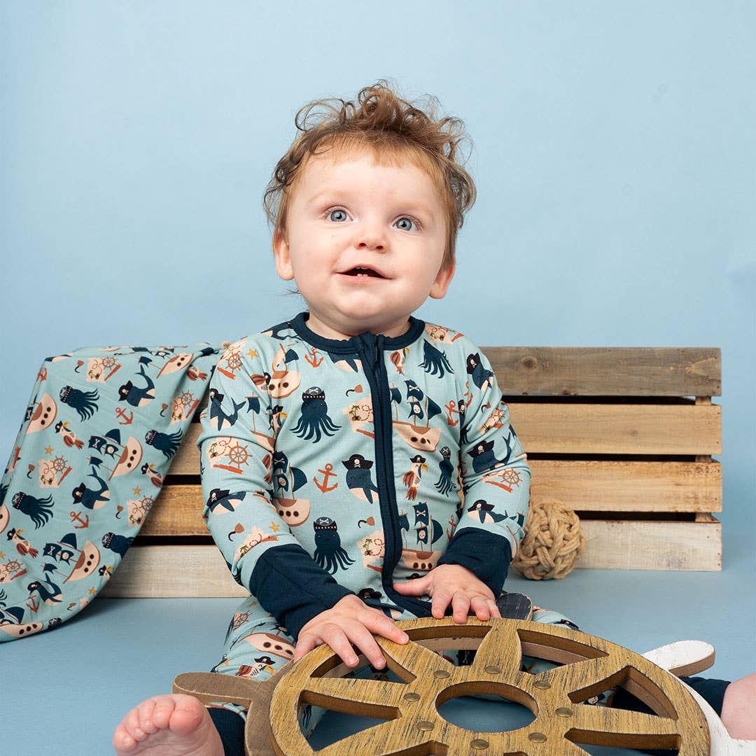 Pirate Bamboo Baby Pajama - Pirate's Life, Convertible