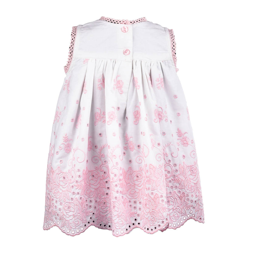 Pink Rose Eyelet Empire Dress