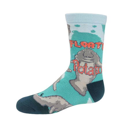Floaty Potato | Kids' Manatee Cotton Crew Socks