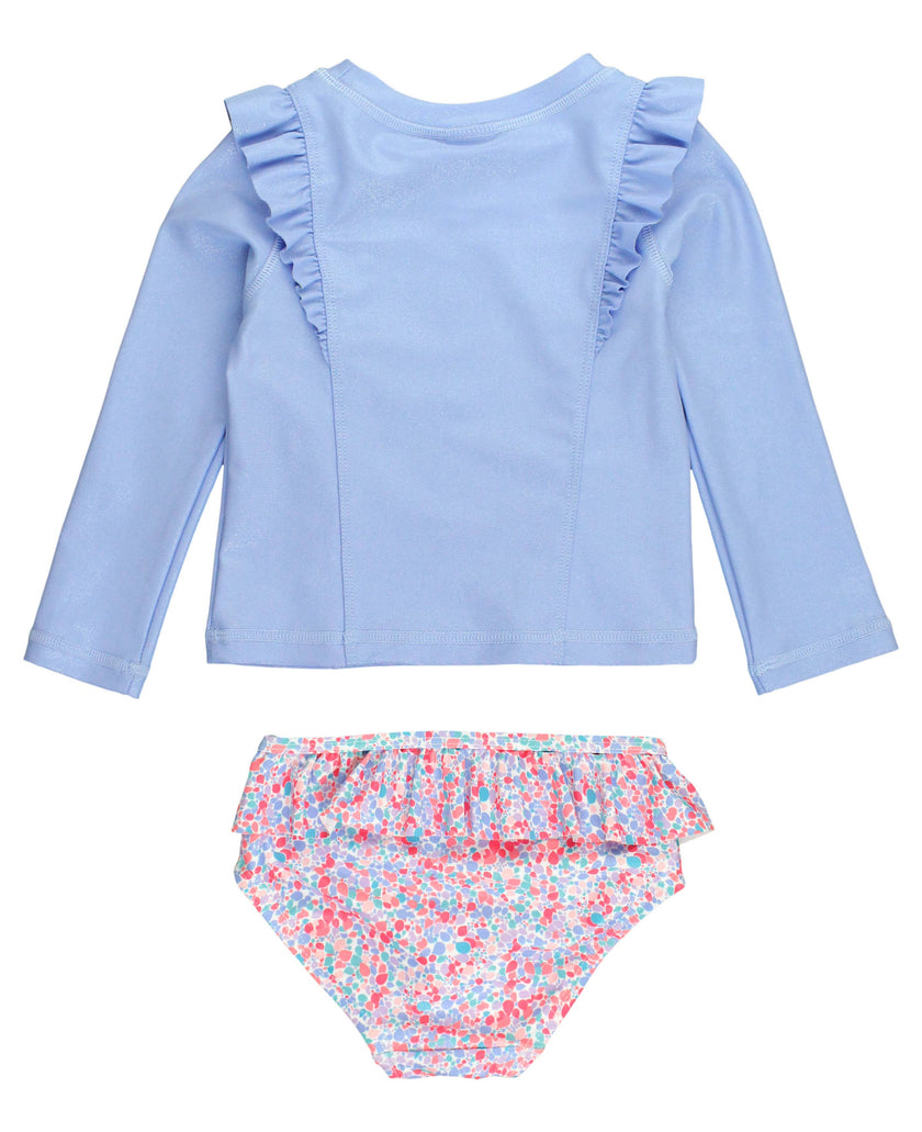 Sparkle Shimmer On Long Sleeve Princess Seam Ruffle Bikini