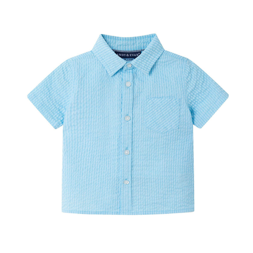 Infant Buttondown & Short Set | Bel Air Blue