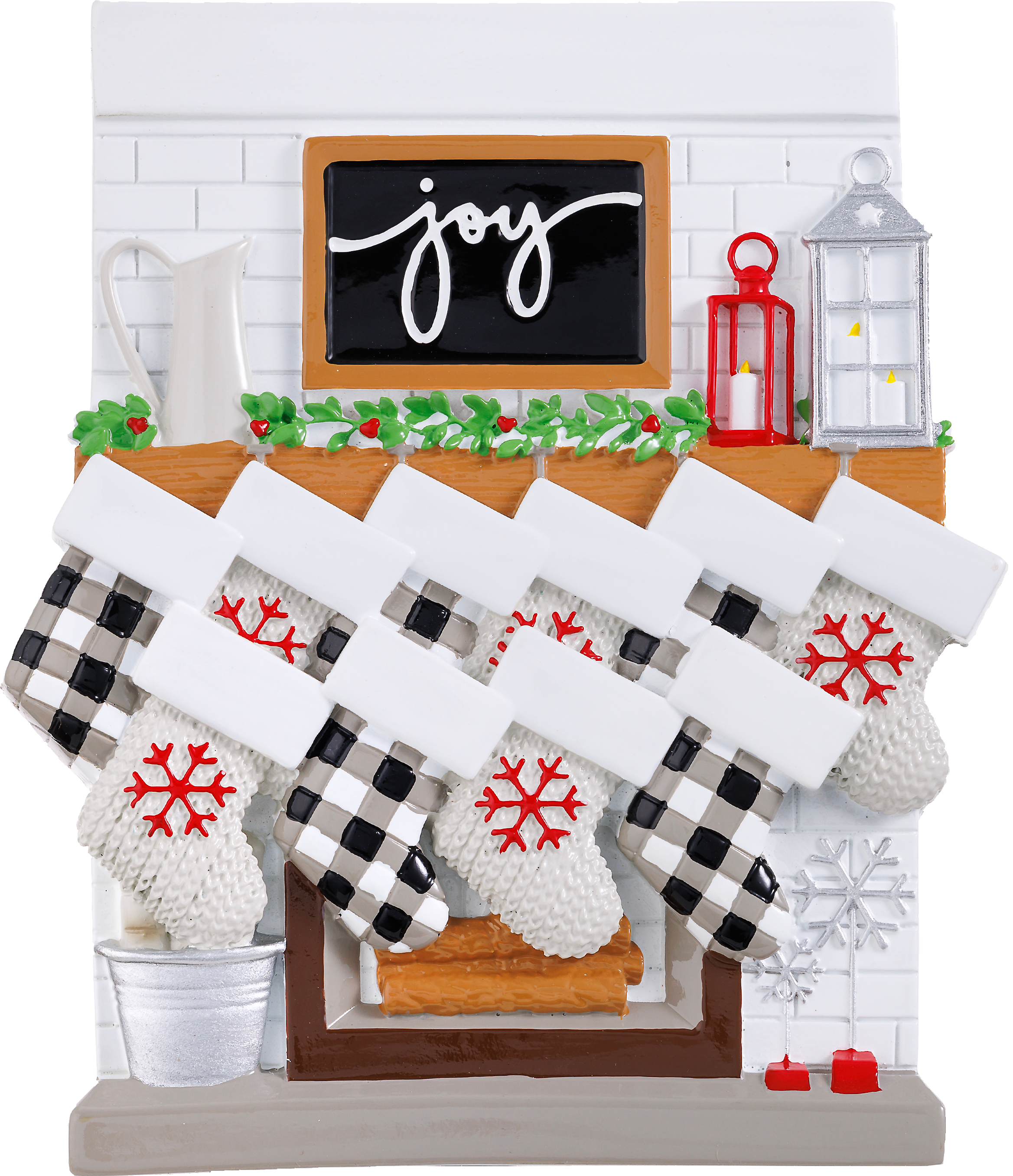 Fireplace Mantle Family Personalized Ornament