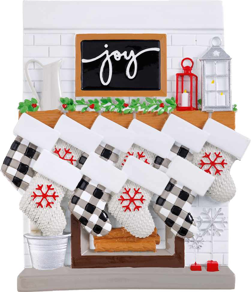 Fireplace Mantle Family Personalized Ornament