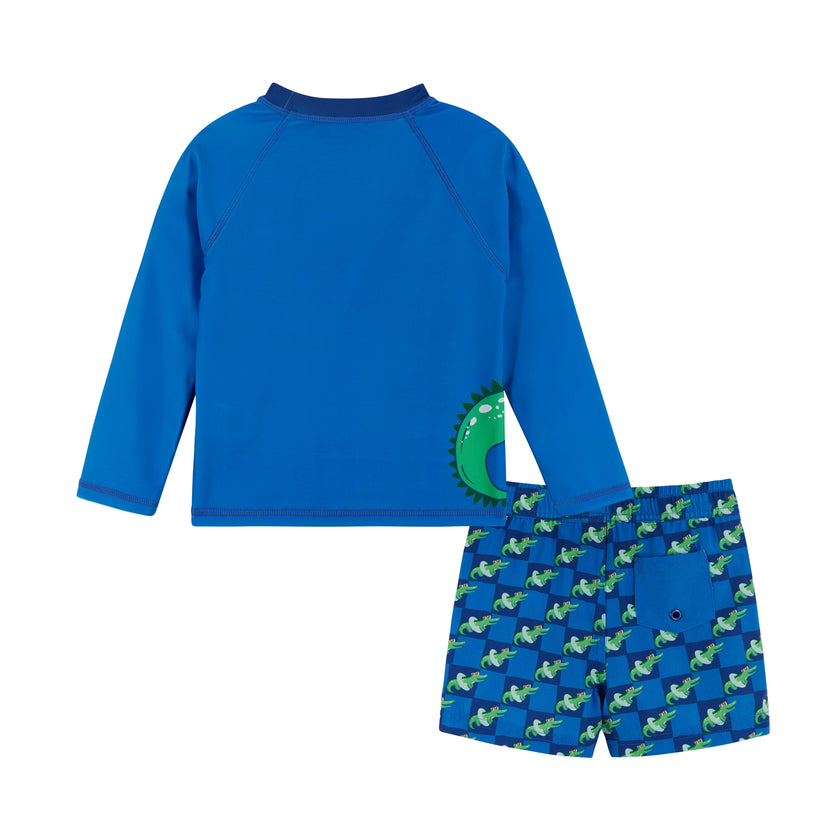 Alligator Graphic Raglan Rashguard and Boardshort