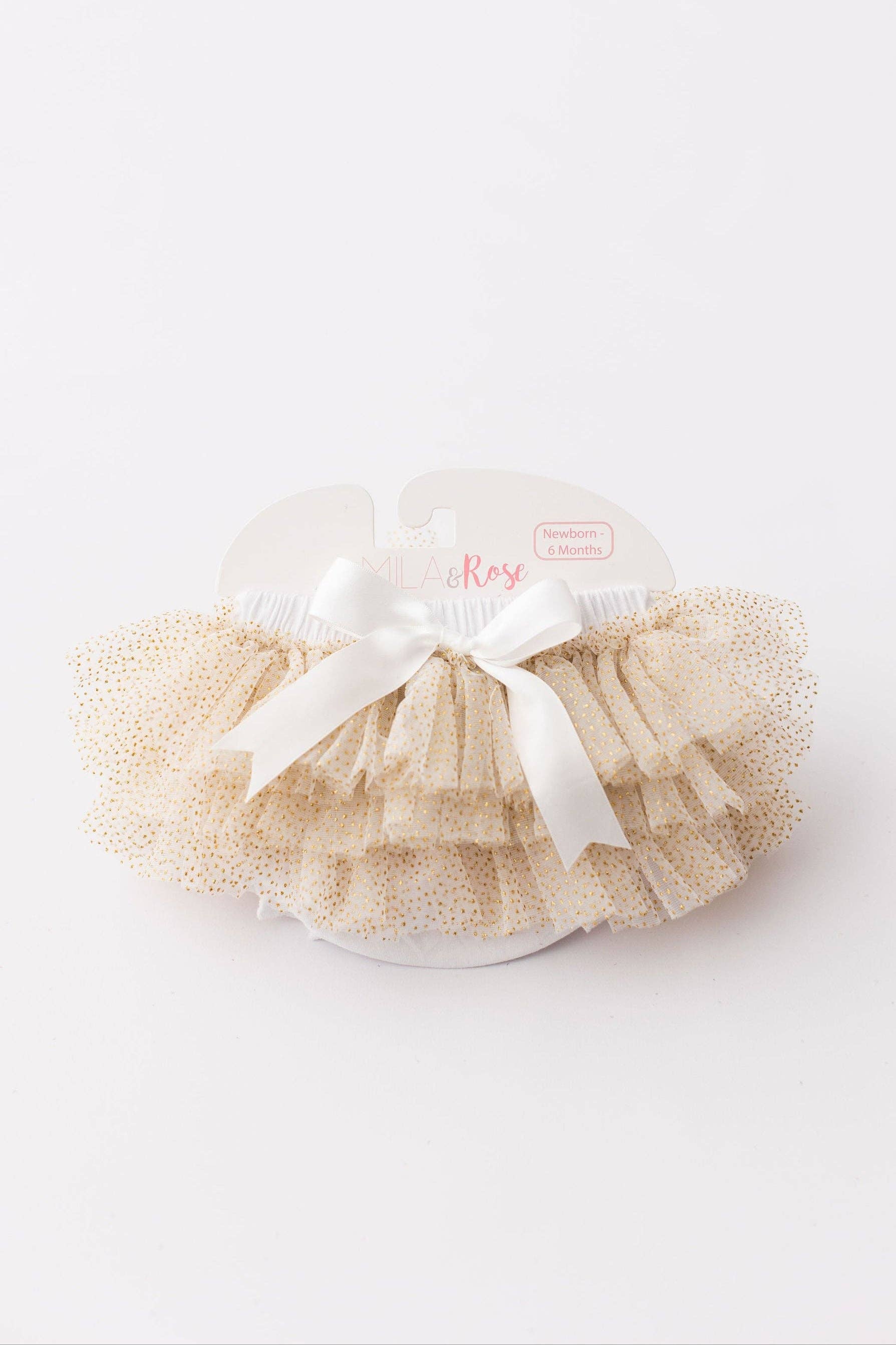 White & Gold Glitter Ruffle Tutu Bloomer