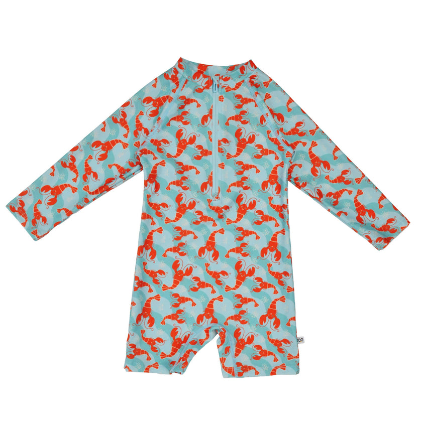 Rash Guard 1-Pc Printed Swimsuit - Logan the Lobster
