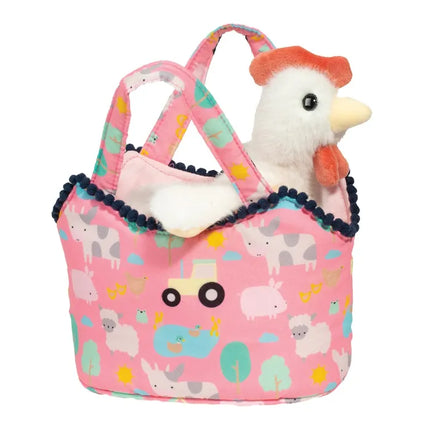 Purse White Hen Farm Friends Sak Plush Stuffy Stuffed Animal