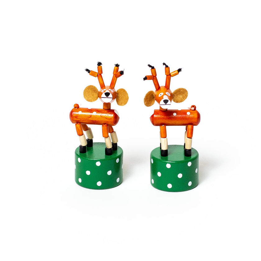 Santa & Reindeer Christmas Push Puppet
