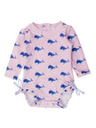 Pink Whale Friends Long Sleeve One Piece Rash Guard