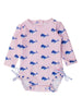 Pink Whale Friends Long Sleeve One Piece Rash Guard
