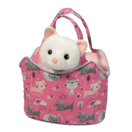 Purse White Cat Purr-fect Pals Sak Plush Stuffy Stuffed Animal
