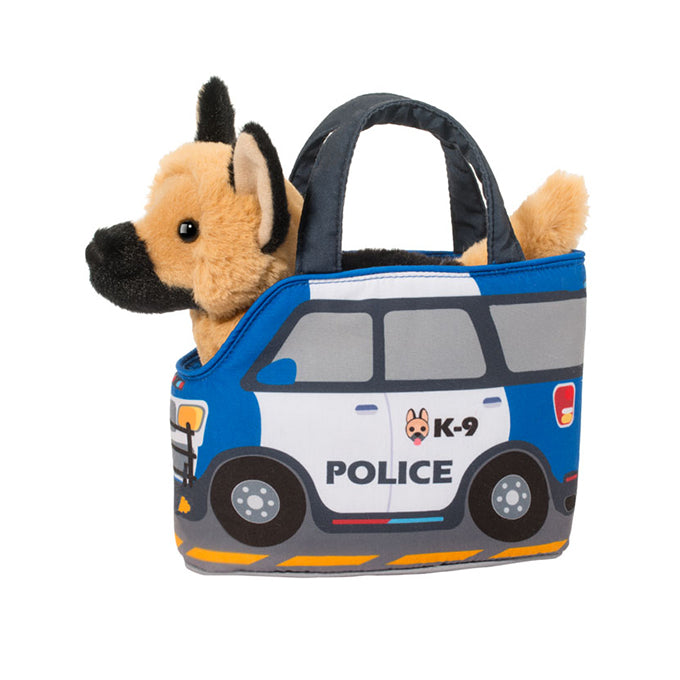 Purse Police Car German Shepard Plush Sak Stuffy Stuffed Animal