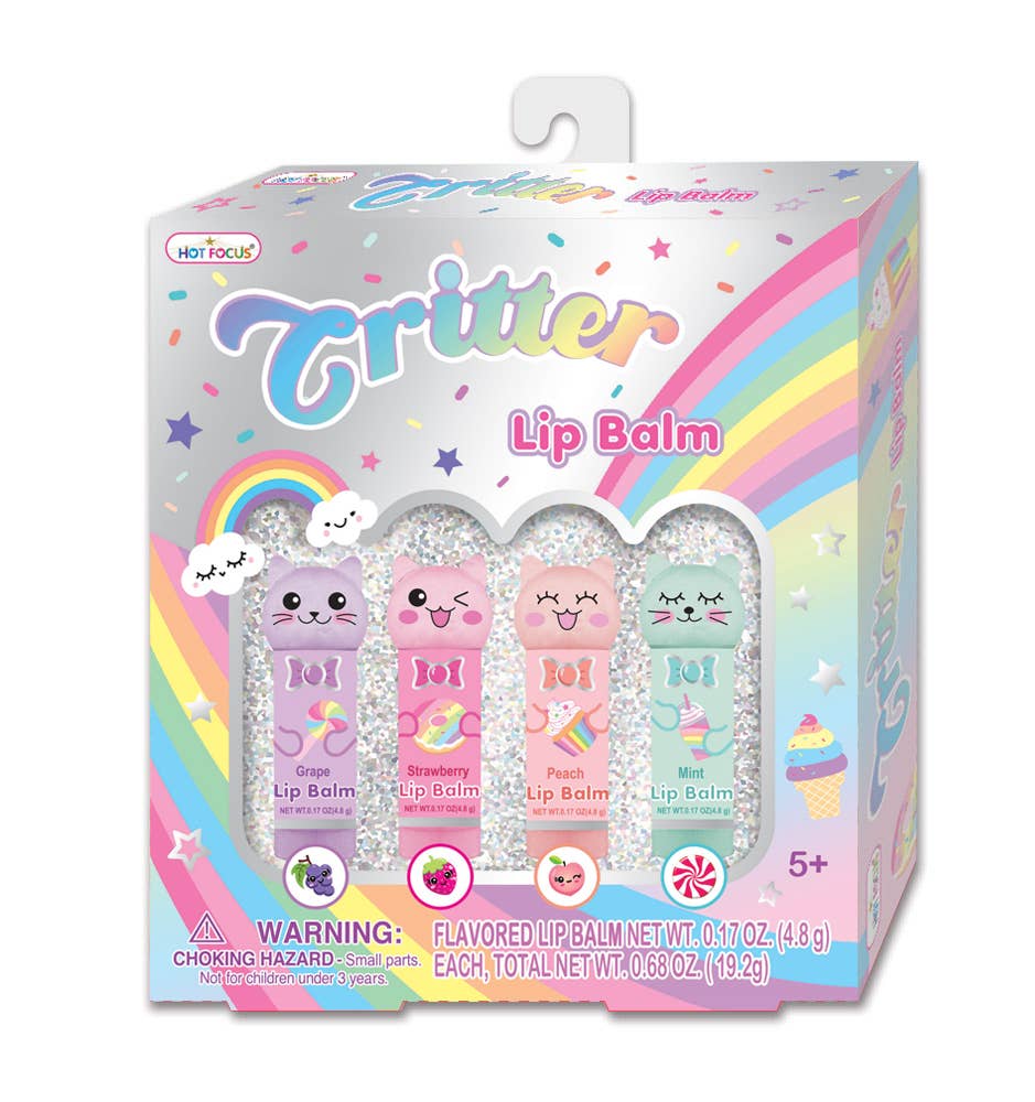 Fun lip balm kit to have! Contain: 4 Flavored Lip Balms