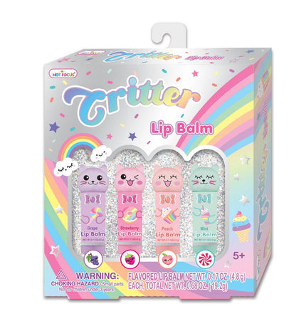 Fun lip balm kit to have! Contain: 4 Flavored Lip Balms