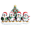 Winter Penguin Family Personalized Christmas Ornament