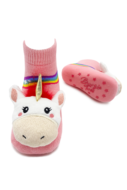 Pink Unicorn Boogie Toes Rattle Socks