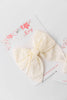 Classic Hair Bow - Cream Eyelet