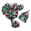 Isla Botánica Tropical Birds Bamboo Gown and Hat Newborn Baby Gift Set