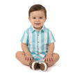 Infant Boys Airy Oxford Set | Green Stripe