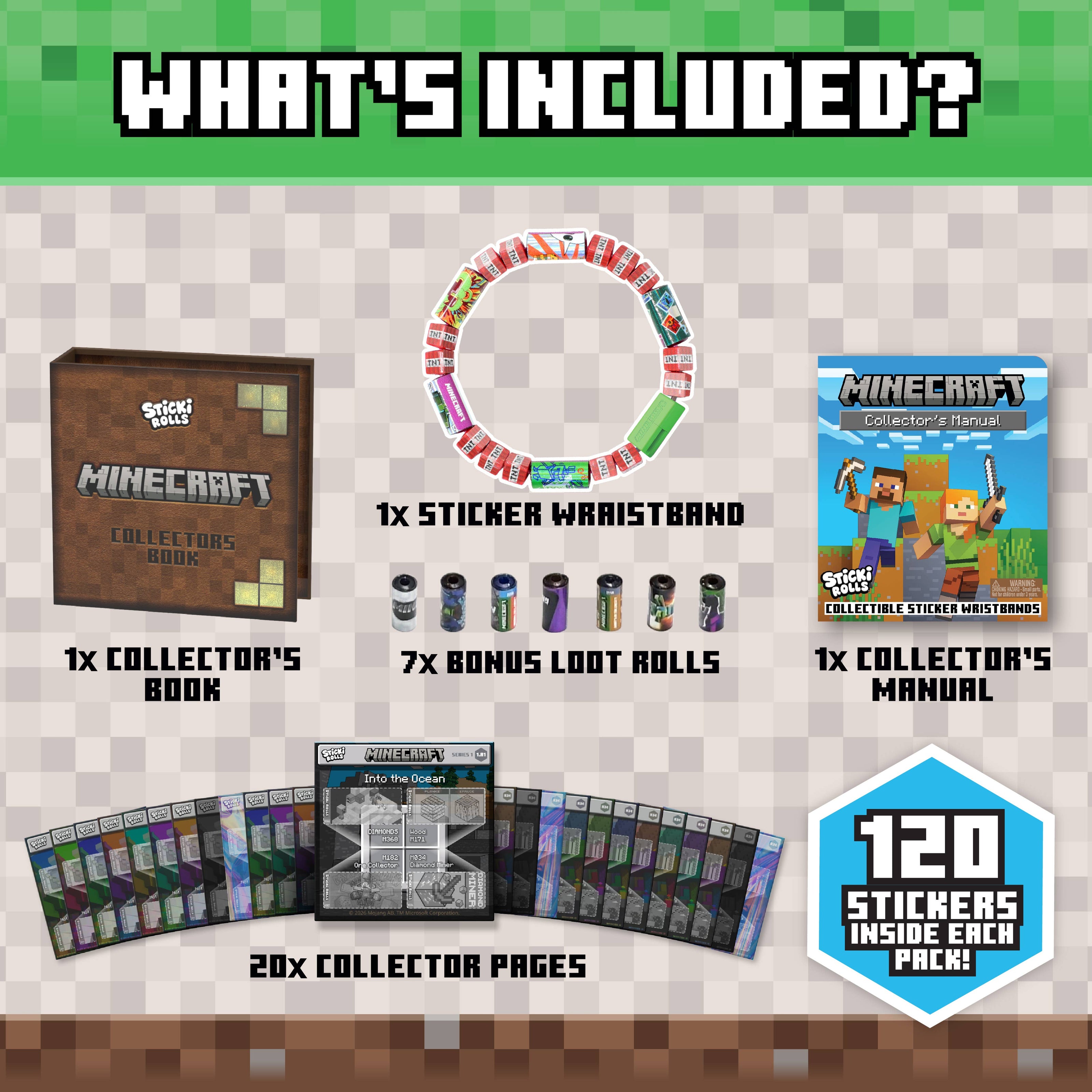 Sticki Rolls Minecraft Collector's Book