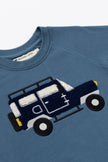 Embroidered Crewneck Sweatshirt Explorer Car Organic Cotton