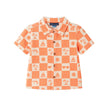 Infant Printed Terry Set | Orange Check