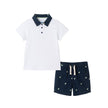 Kids Polo & Seersucker Short Set | Navy & White Limes