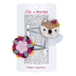 Sweet Squirrel & Flower Kids Handmade Hair Clips- Multi