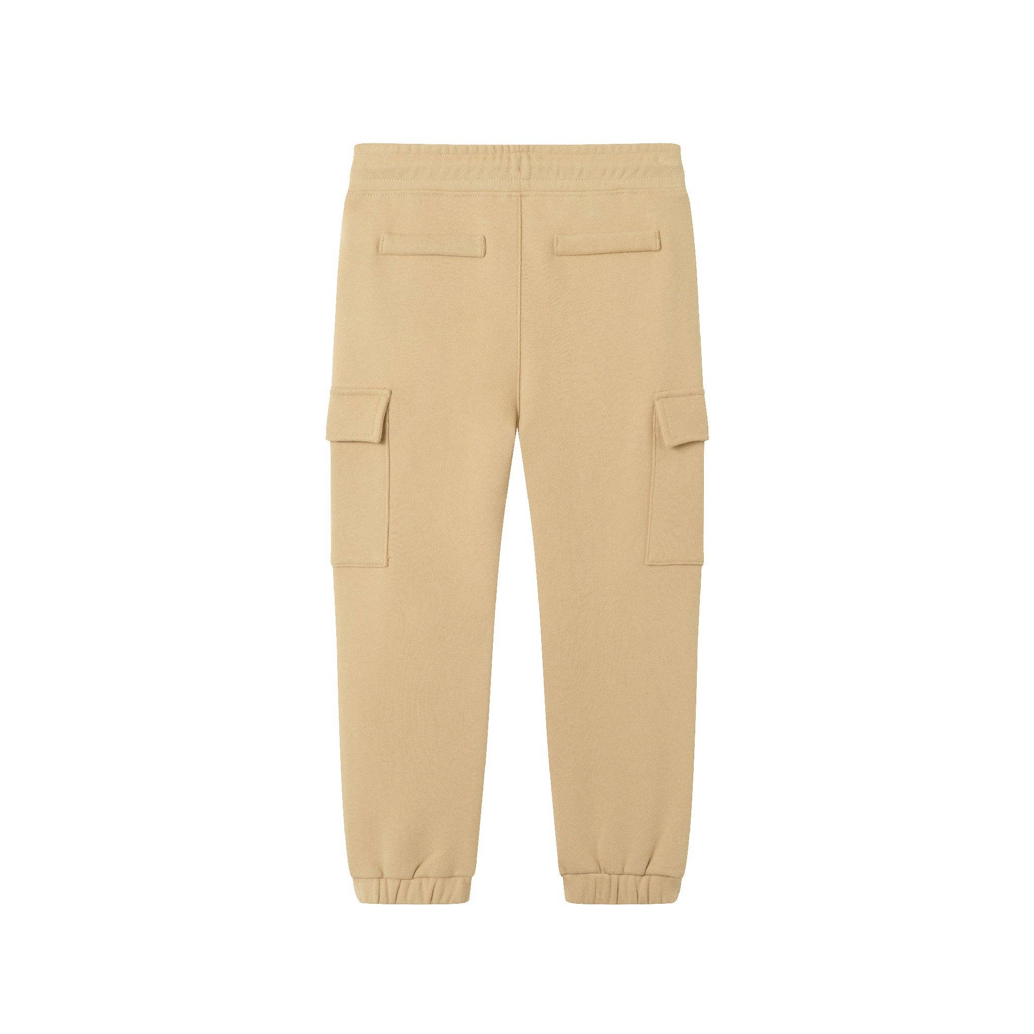 Kids Hooded Patch Sweatshirt & Pant Set | Beige Bulldog