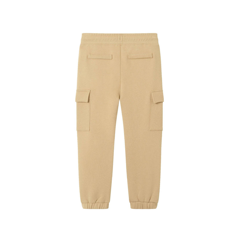 Kids Hooded Patch Sweatshirt & Pant Set | Beige Bulldog
