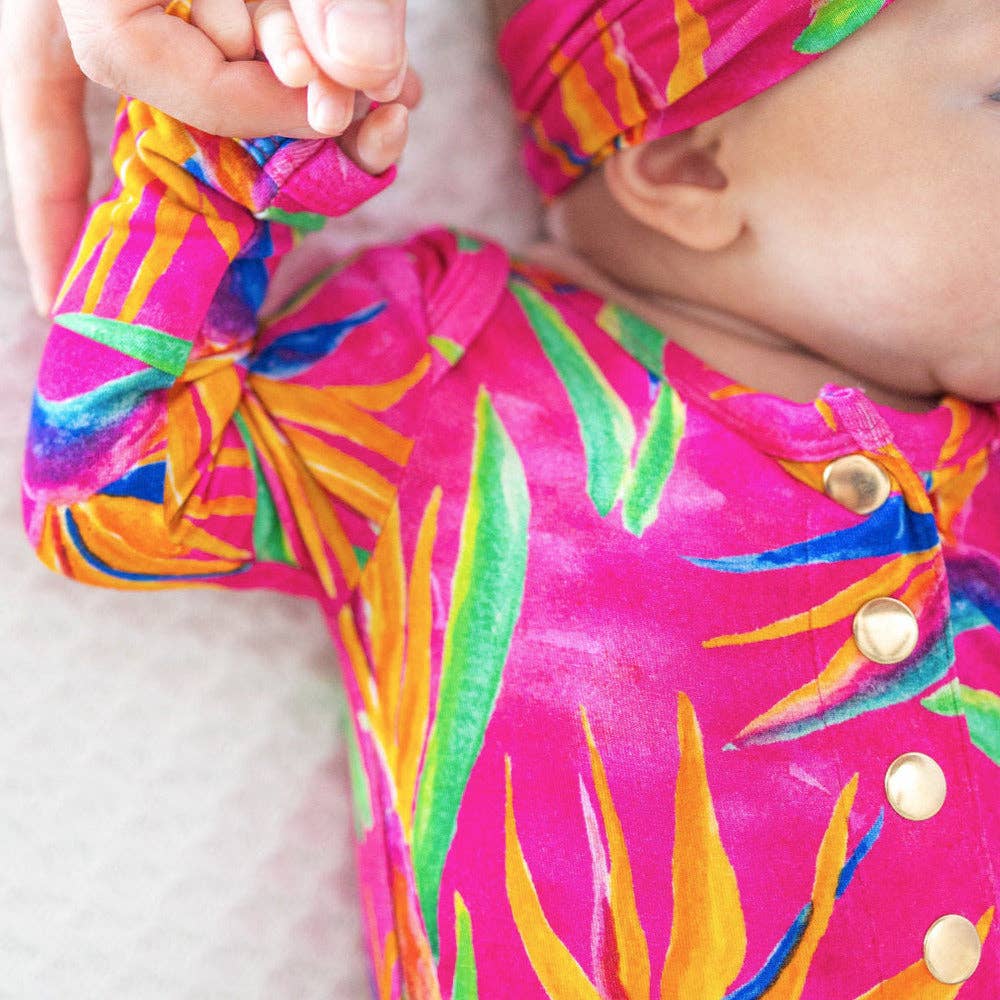 Bird of Paradise Newborn Bamboo Knotted Gown