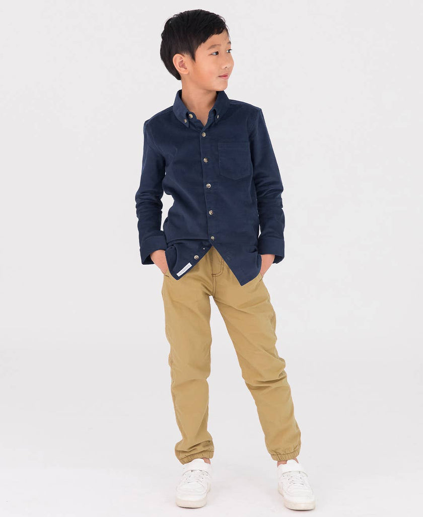 Boys Dark Khaki Jogger Pants