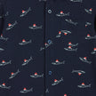 Boys Baby Holiday Knit Buttondown Set - Navy Sharks Design