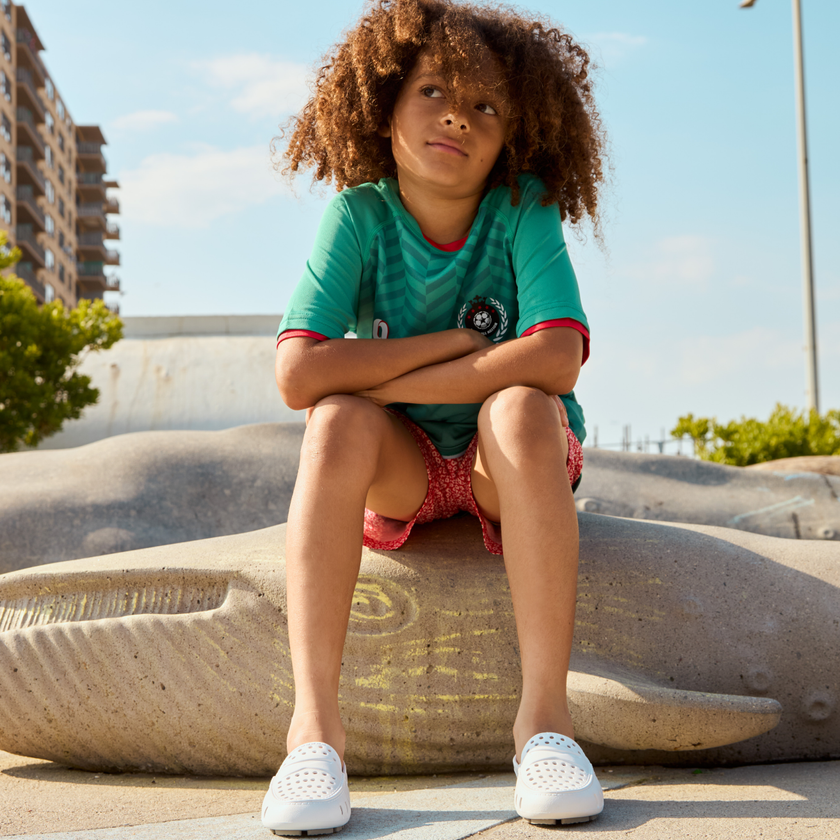 Bright White & Harbor Mist Gray Floafers