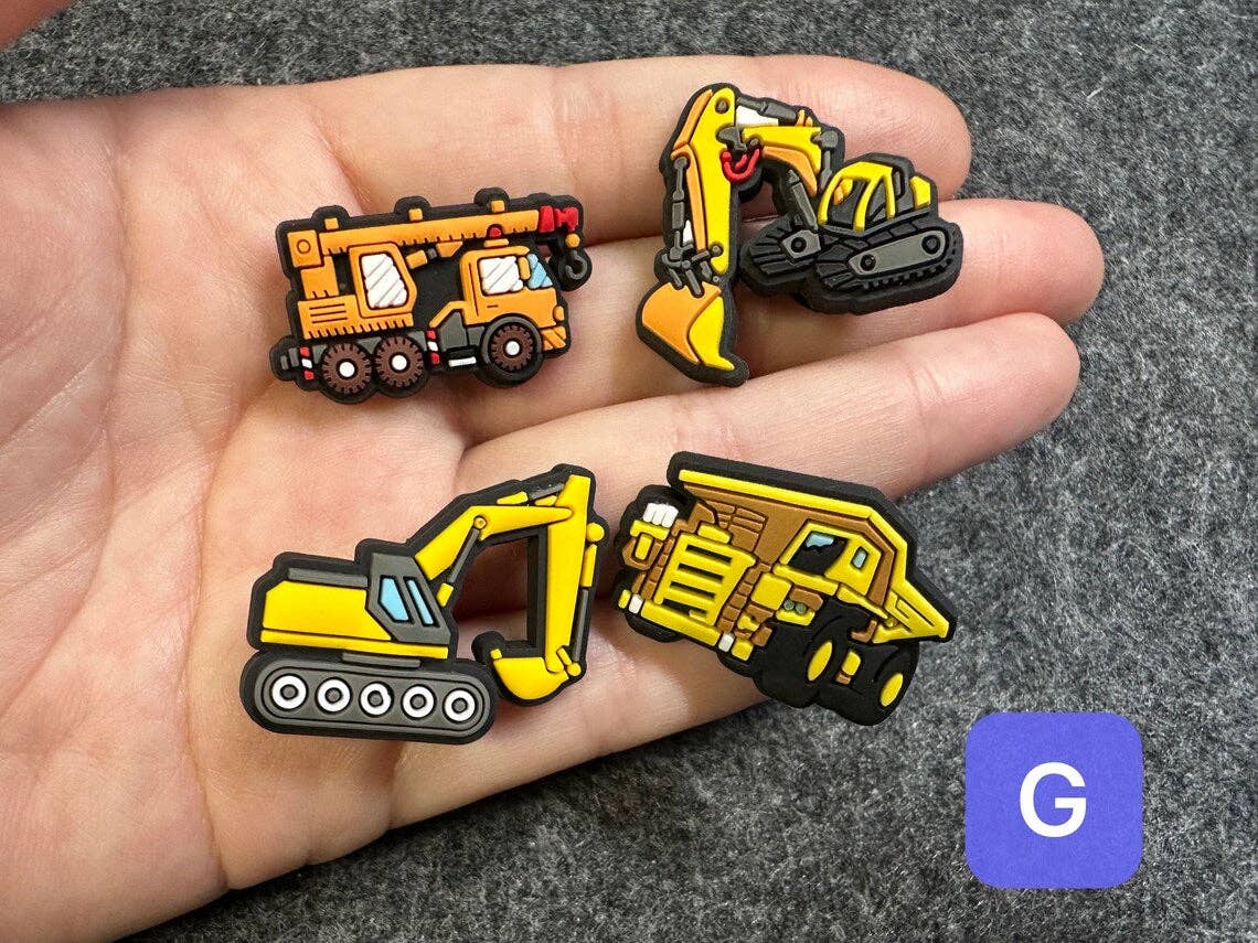 Construction Vehicle Shoe Charms